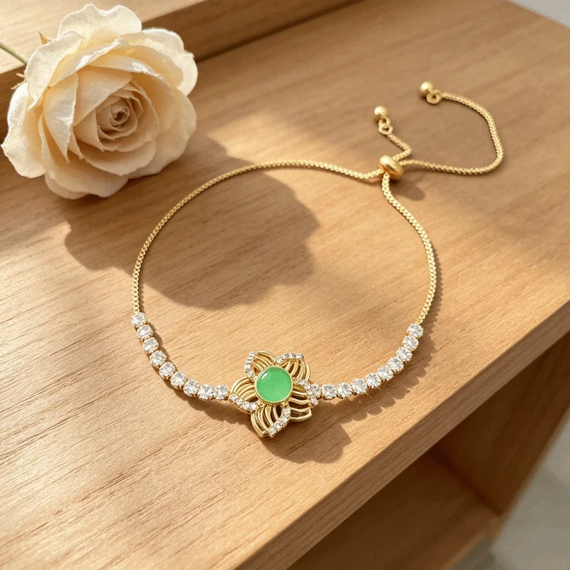 pulseira-ajustavel-com-zirconia-cubica-em-formato-de-flor-de-pedra-verde-banhada-a-ouro-elegante-com-tira-deslizante-para-mulheres-presentes-para-festas-de-casamento