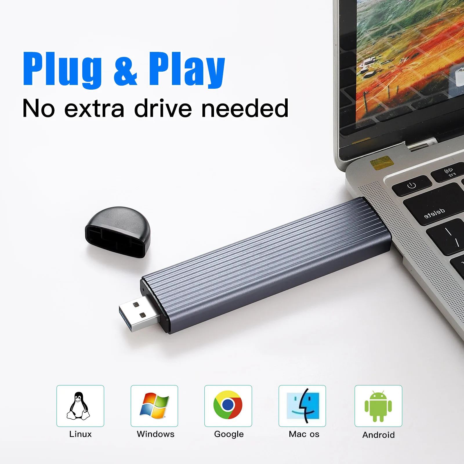 M. 2 Gehäuse Mobile Solid-State-Laufwerksboxen unterstützt NVMe SATA-Protokoll Typ-C USB3.2 Gen2 10 GB SSD-Gehäuse für Mac Windows OS – Detail 8