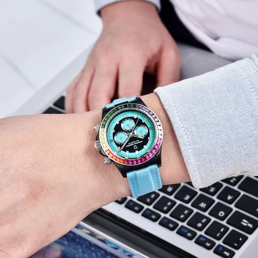 PAGANI DESIGN جديد 1732 ساعة رجالي العلامة التجارية الأعلى 40 مللي متر ساعة اليد الميكانيكية 100 متر مقاوم للماء ساعات أوتوماتيكية الرجال هدية Reloj Hombre