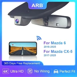 For Mazda 6 GJ1/GL 2018-2025 & CX-3 CX-4 CX-5 CX-8 2017-2025 4K Car Camera, ARB OEM Look Video Recorder with WIFI Connection