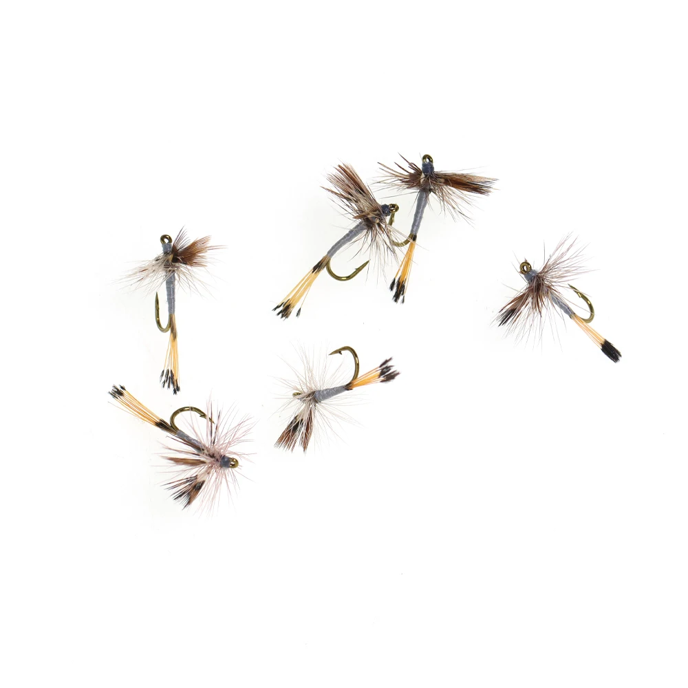 6 Stück # 10 # 12 # 14 # 16 # 18 Adams Trockenfliegen-Haken mit Widerhaken, Leichter Hendrickson Forellen-Angelköder, Mayfly, Caddis, Midge, Angelfliegen für Erwachsene – Detail 28