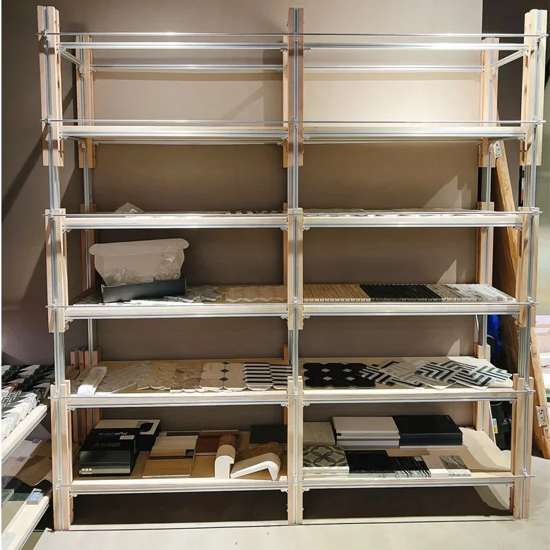 Online-Promi-Bekleidungs geschäft Aluminium Birke Display Rack Lagerung Display Rack Tasche Rack mehr schicht ige Ins