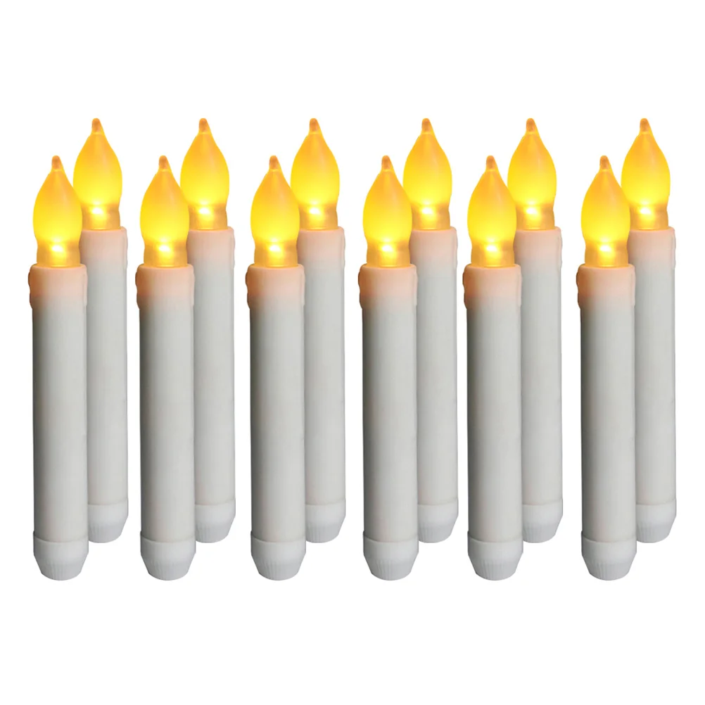 

12Pcs Elegant LED Electronic Taper Candles Smoke-Free Lights For Celebration And Love