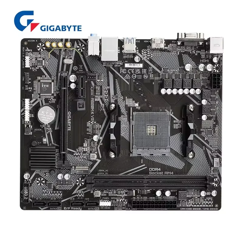 

Micro-ATX A520 diy gaming computer Gaming placa mãe GIGABYTE A520M K V2 Motherboard DDR4 64GB 5100(O.C.) Socket AM4