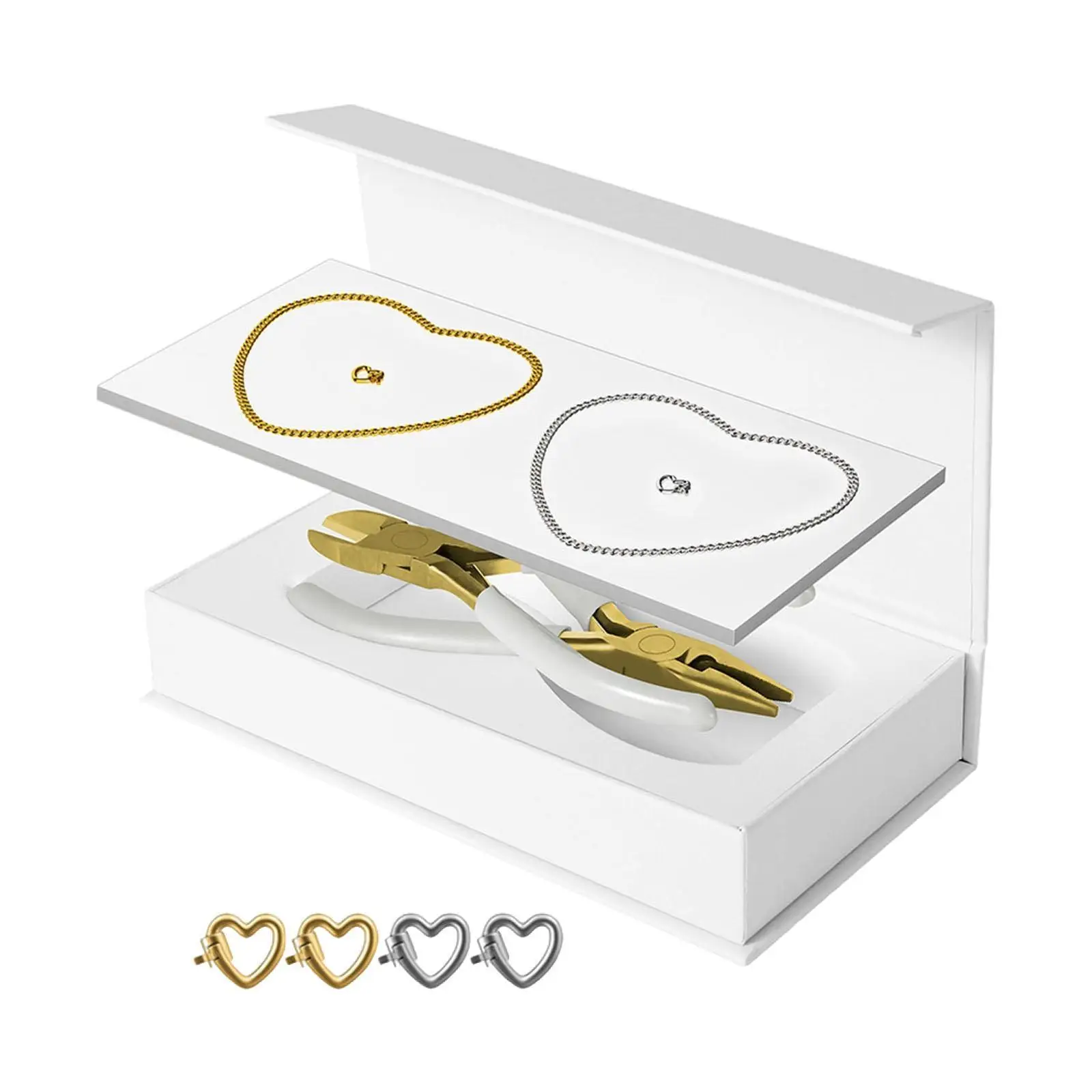 

Permanent Bracelets Kit Elegant Portable Tools Gift For Romantic Crafting DIY Valentine S Day 4 Heart Shaped Clasps