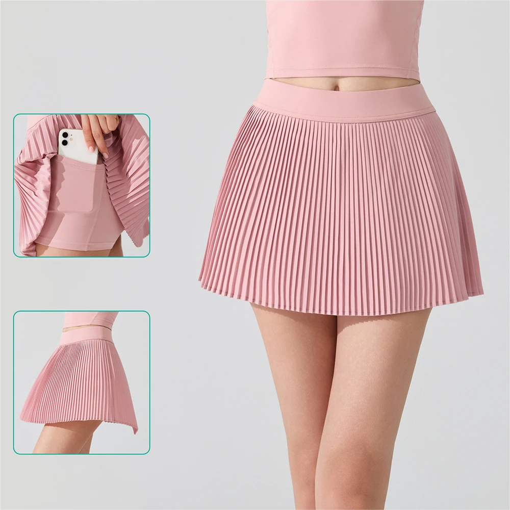 

Women's Antibacterial Yoga Short Skirt High Waist & Anti-exposure Pleated Skorts for Sports, Fitness, Running, Tennis & Outdoor