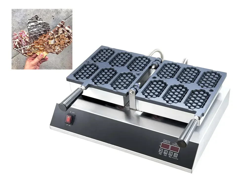 

Commercial Electric Honeycomb Waffle Machine Non-stick Waffle Cake Maker Mini Honey Comb Shape Waffle Baker Machine with CE