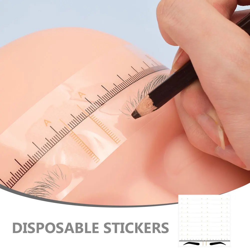 50pcs Eyebrow Ruler Brow Shaping Template Tattooing Mapping Tool Drawing Guide Disposable Stickers Makeup Accessory