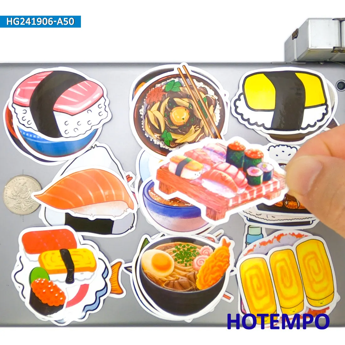 20/30/50Pieces Japanese Culture Sushi Ramen Snacks Delicious Food Stickers for Phone Scrapbook Luggage Glass Cup Laptop Sticker