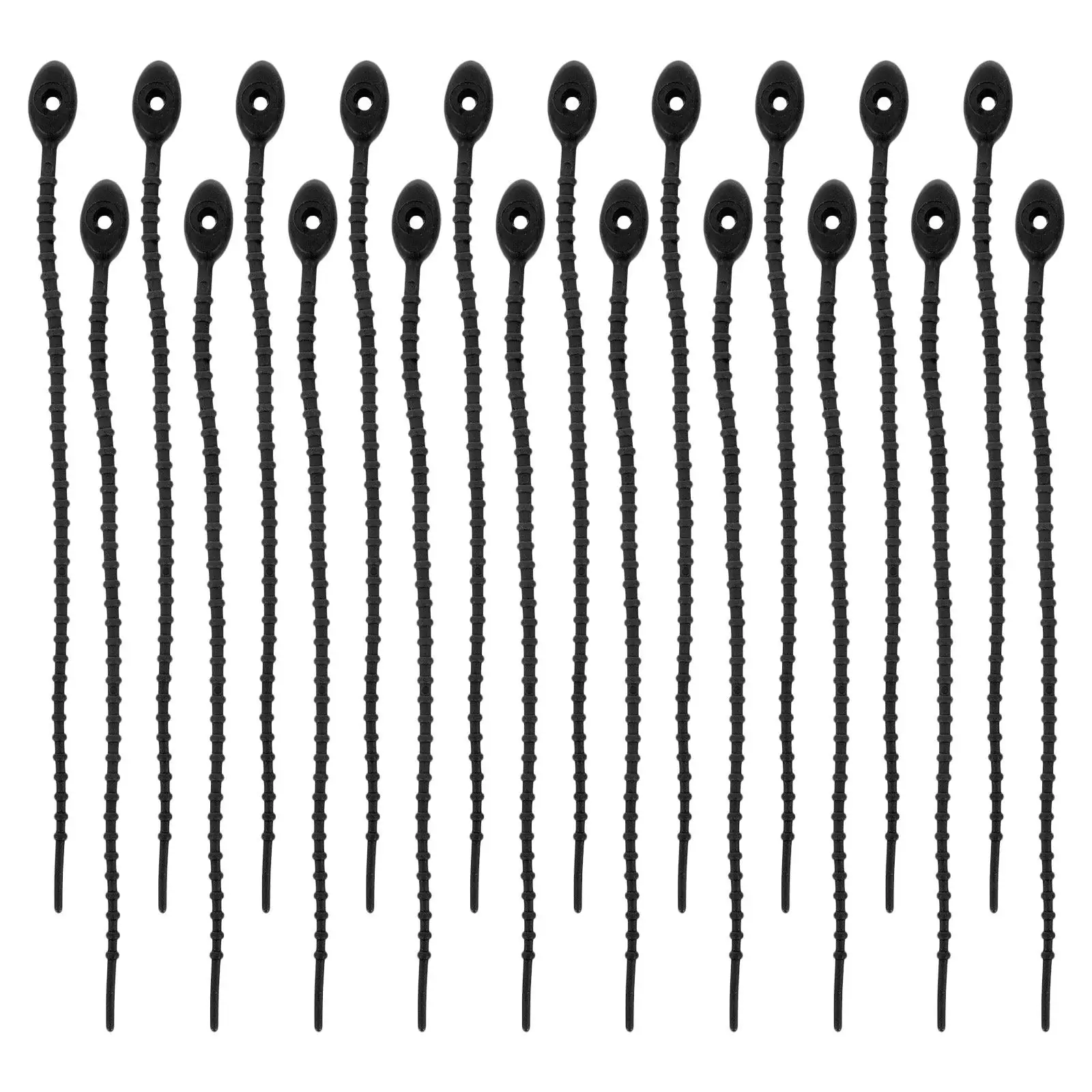 20Pcs Silicone Cable Ties Reusable Flexible Cord Organizer Straps Black for Small Appliance Wires Cable Management Kitchen