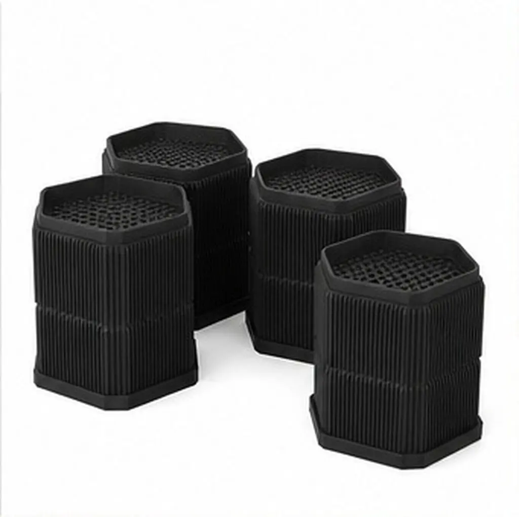 4Pcs Furniture Risers Stackable Bottom Feet Extenders Heavy Duty Non Skid Bed Sofa Table Chair Height Lifters 9.5x7.6cm