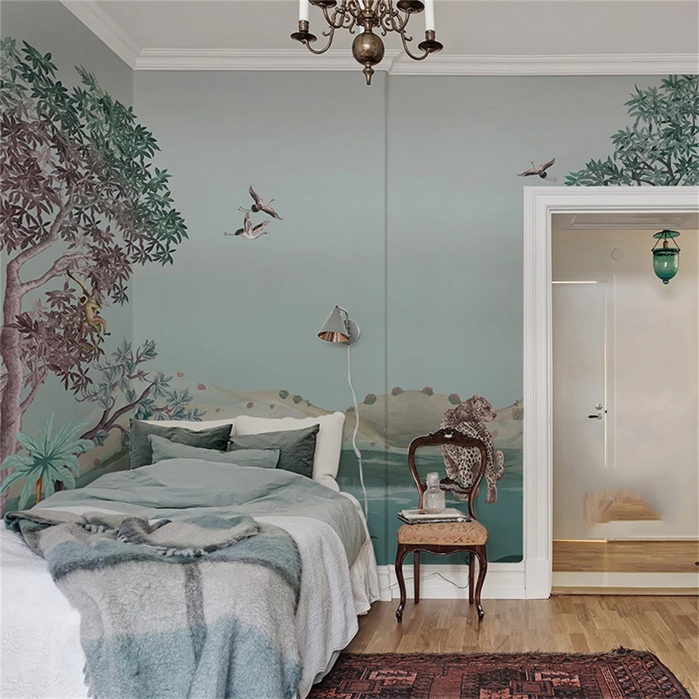custom papel de parede 3D photo wallpaper Retro rainforest animal monkeys landscape bedroom art mural wall paper home decoration
