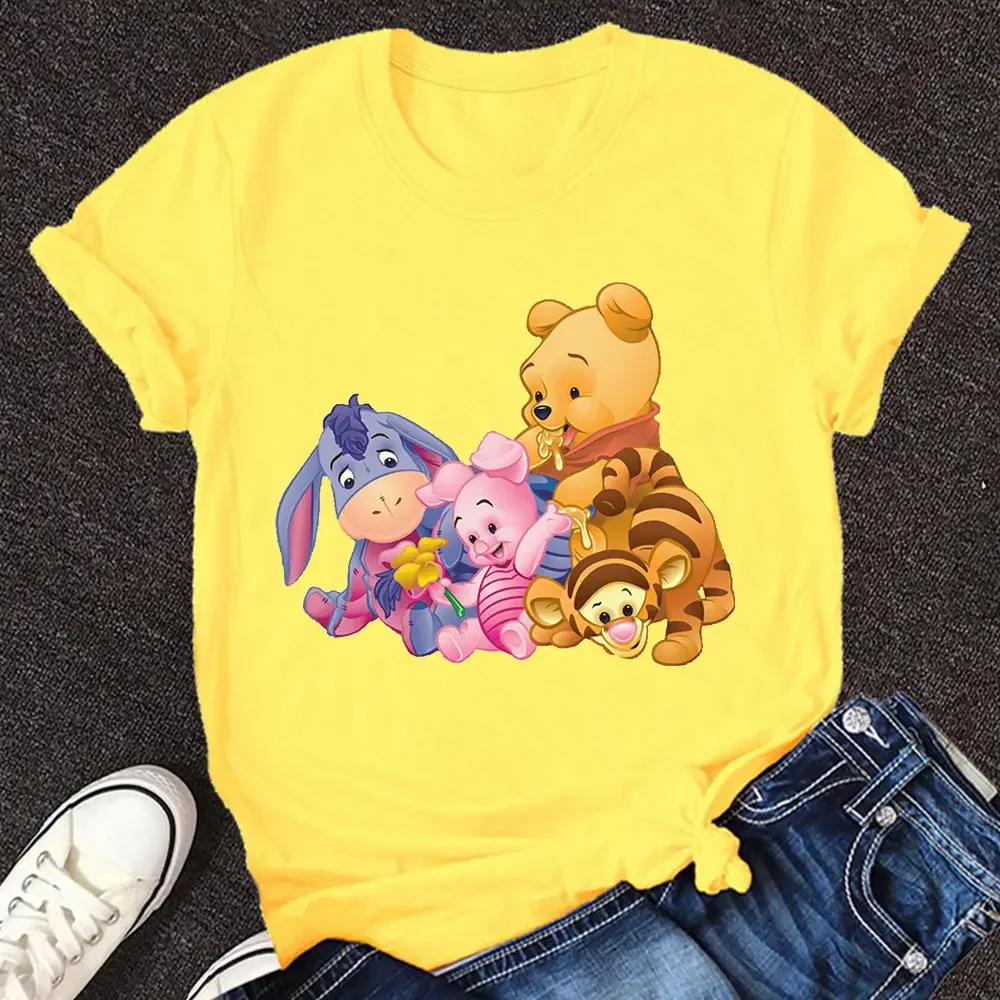 The Many Adventures Of Winnie The Pooh Disney T Shirt Women Y2k Tops Cute Graphic Tees Cartoon Harajuku Oversized T-shirt Female