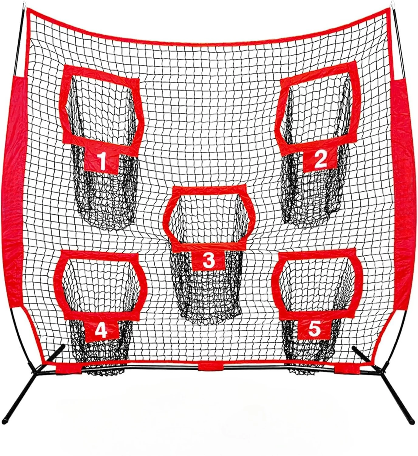 

Heavy Duty Football Throwing Net, Portable 5 Target Practice for Easy Setup for Efficient Quarterback Workouts 7 X 7 Feet