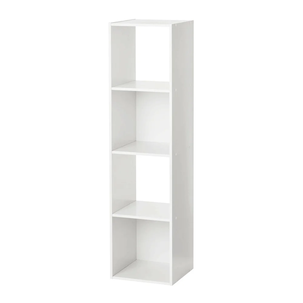 4 Cube Vertical Storage Organizer Shelving System Open Closed Back Bookcase Home Office Living Room Functional Stylish Storage