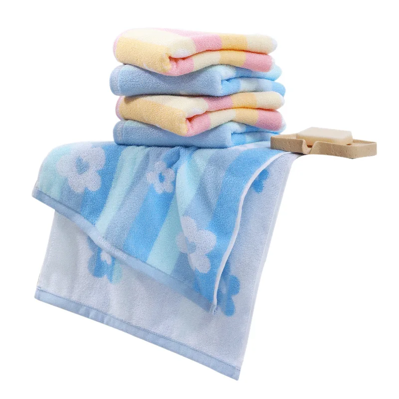 Household Cotton Flower Face Towel Adult Absorbent Soft and Non Shedding Hair Bathroom Shower Towel Wedding Gift Towel 3