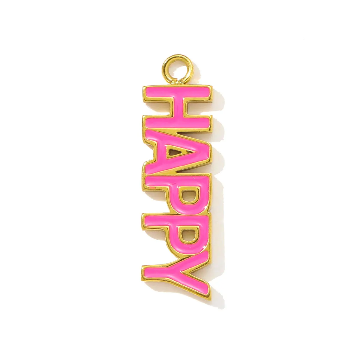 3pcs/Lot Wholesale Stainless Steel Enamel Happy DIY Bracelet Charms Love Sun Baseball Pendants Women Lucky Angel Jewelry