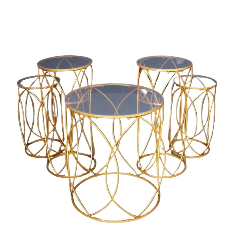 Modern metal eco-friendly gold-plated flower frame wedding center decoration stage