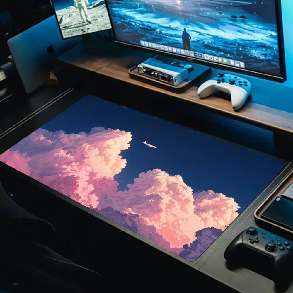 Cloud Plane Mauspad, Computerzubehör, Büro, Spiel, Tischsets, Gummi, rutschfeste Gaming-Tastatur, XXL-Mauspads, Schreibtischunterlage, 40 x 90 cm