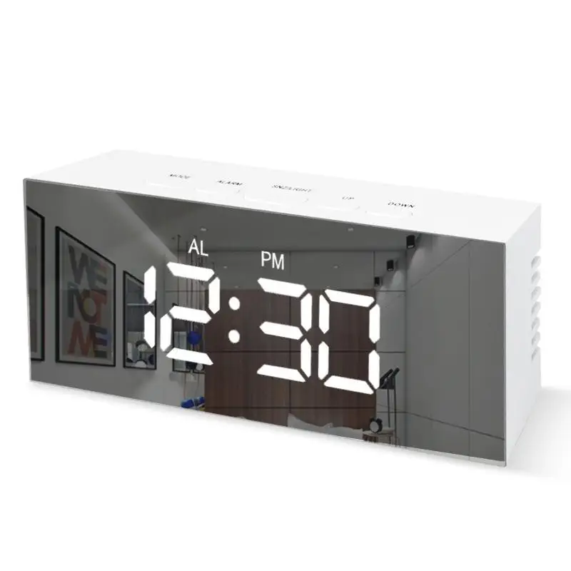 Digital Alarm Clock LED Electronic Desktop Clock With Temperature For Bedroom Home Office Teens Kids