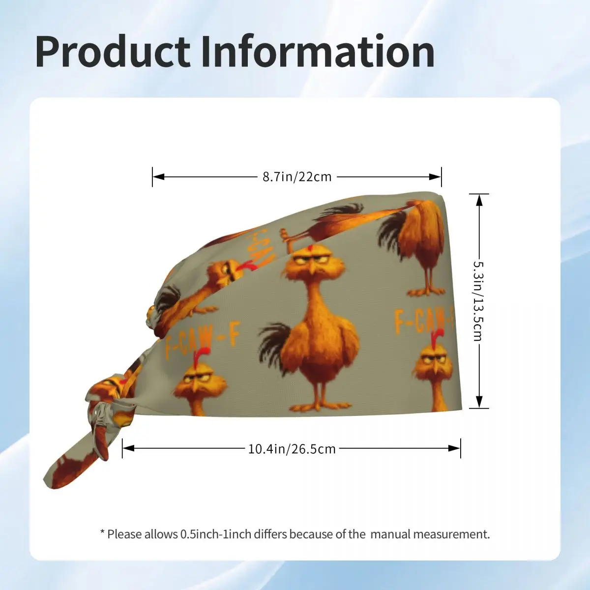 ممرضة القبعات F Caw F الدجاج قبعة العمل للنساء والرجال Kawaii حامل الشعر الطويل العمل فرك قبعة مريح قبعة طبية مرنة #6