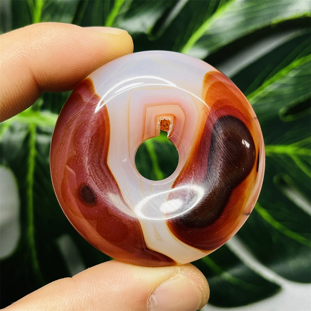 Natural Gemstone Agate Peace Pendant Hand-polished Multi-color Crystal Home Room Decoration Sweater Pendant DIY Spiritual