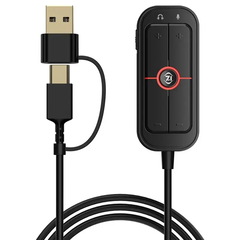 Sound Card GS10 External 7.1 Channel Typec Gaming 3.5 Mm Headphone Audio Converter For Mobile Games