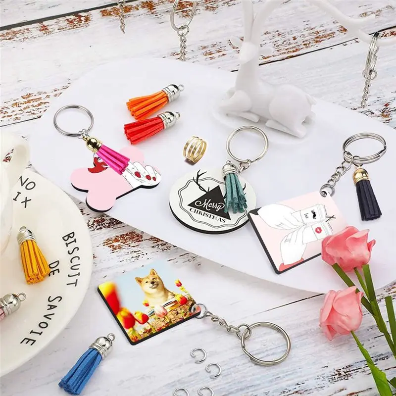 A77K 201 Pieces Rectangle Sublimation Keychain Blank Bulk, Sublimation Blank Keychain Heat Transfer Blank Keychain