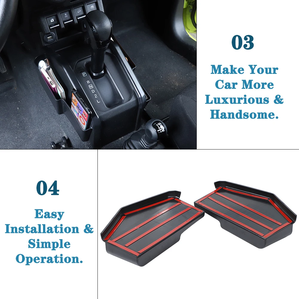 سيارة والعتاد التحول كلا الجانبين صينية صندوق تخزين المنظم مقصورة لسوزوكي جيمي 2019 2020 2021 2022 2023 الملحقات الداخلية #4