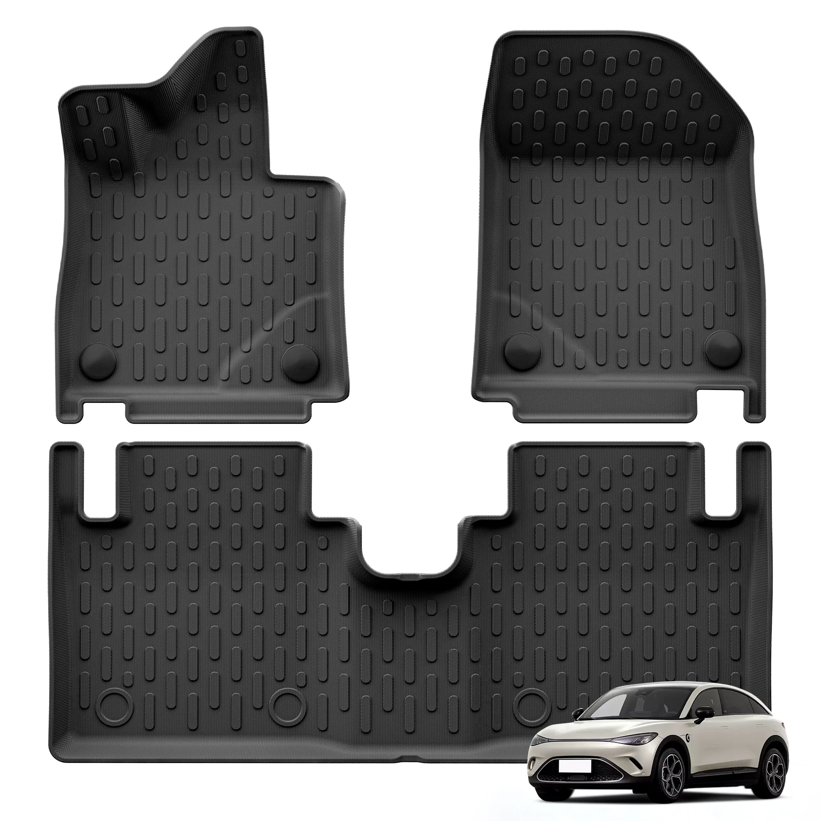 LUCKEASY für Smart # 3 2023 2024 Smart 3 TPE 3D Auto Fußmatten Kofferraum Pad Wasserdicht Allwetter Zubehör Schwarz