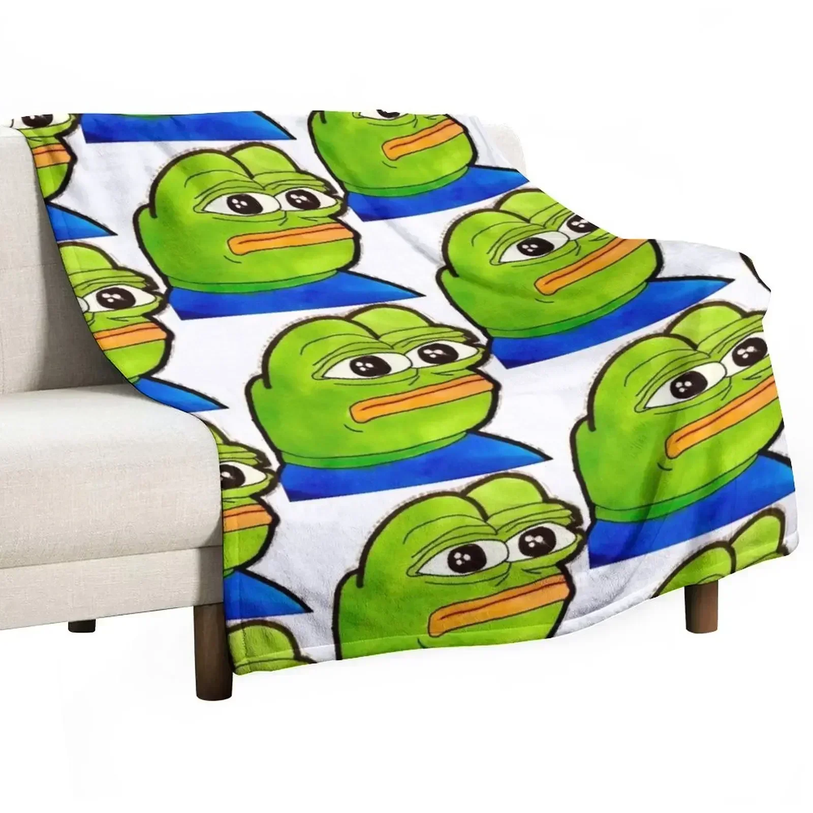 

Pepe the Frog Throw Blanket Custom Sofas Hairy decorative Blankets