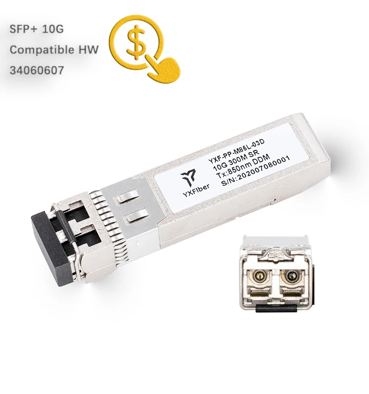 

Совместимые HW 34060607 гигабитные 10G SFP + 300 нм 300 м дуплексные DDM мини-фотофонари 10G SM m LC