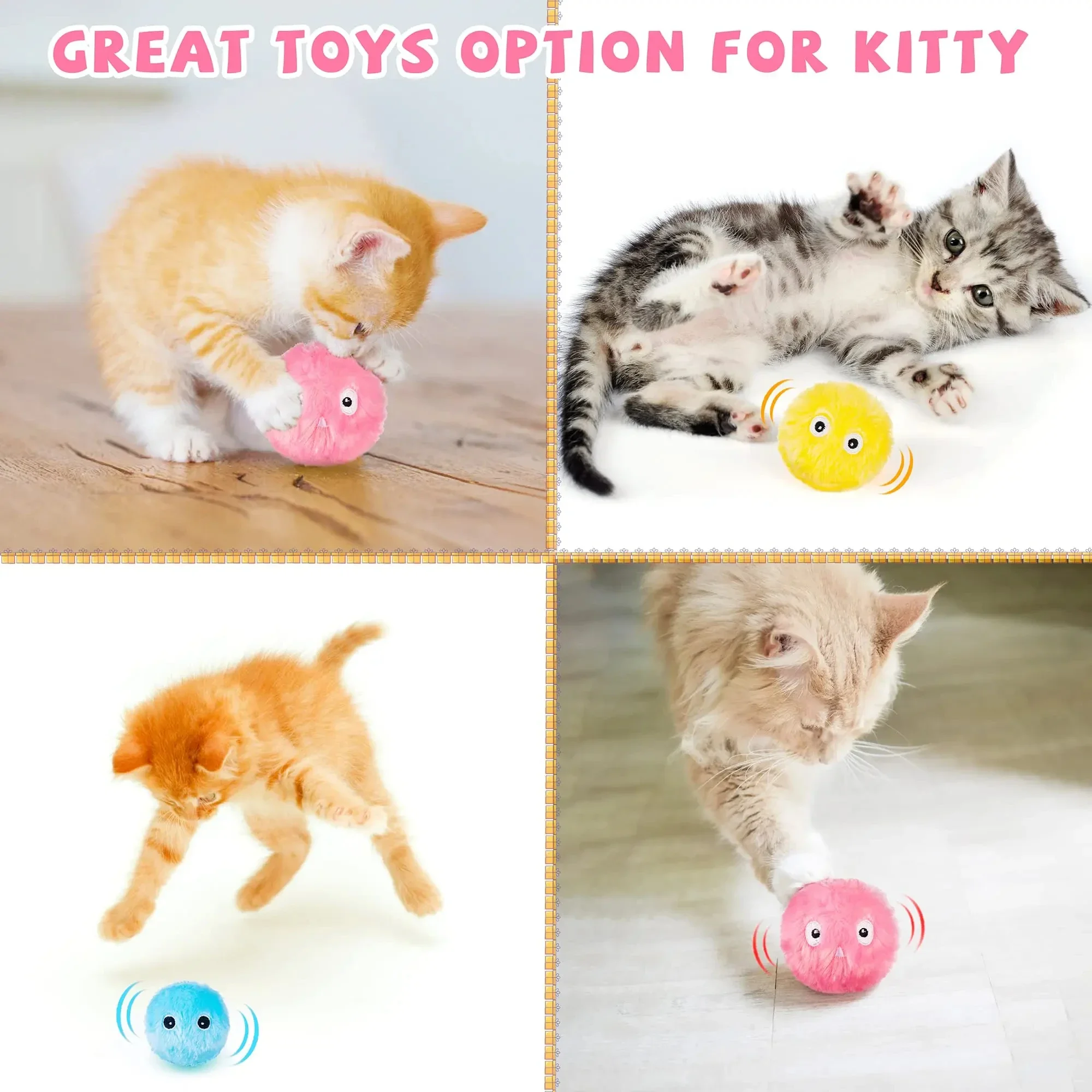 

Smart Cat Toys Interactive Ball Catnip Cat Training Toy Pet Playing Ball Pet Squeaky Supplies Products Toy for Cats Kitten Kitty