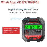 HT107B/HT107D/HT107E Intelligent Ground Tester Voltage Line Power Tester LCD Plug Phase Meter Socket Tester