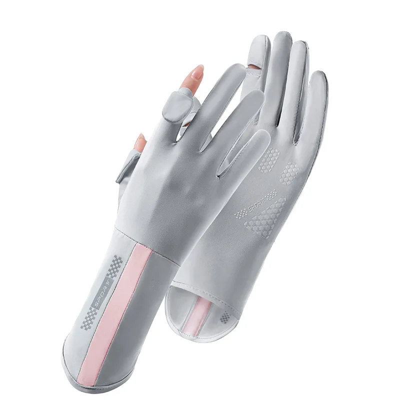 Gants de protection solaire d'été pour femmes, sports de plein air, cyclisme, conduite, coordonnants, rabat des doigts, écran tactile, mitaines sans doigts