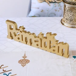 Ramadan Bismillah Ornaments Gold Letter Sign Eid Mubarak Table Home Decor Islamic Ramadan Gift Muslim Eid Al-Fitr Party Supplies