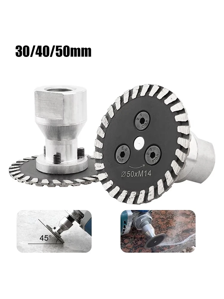 30/40/50mm Gravur Diamant Sägeblatt M14 Gewinde Mit Abnehmbare FIange Turbo Trennscheibe Für Granit marmor Stein Schneiden Werkzeug – Detail 4