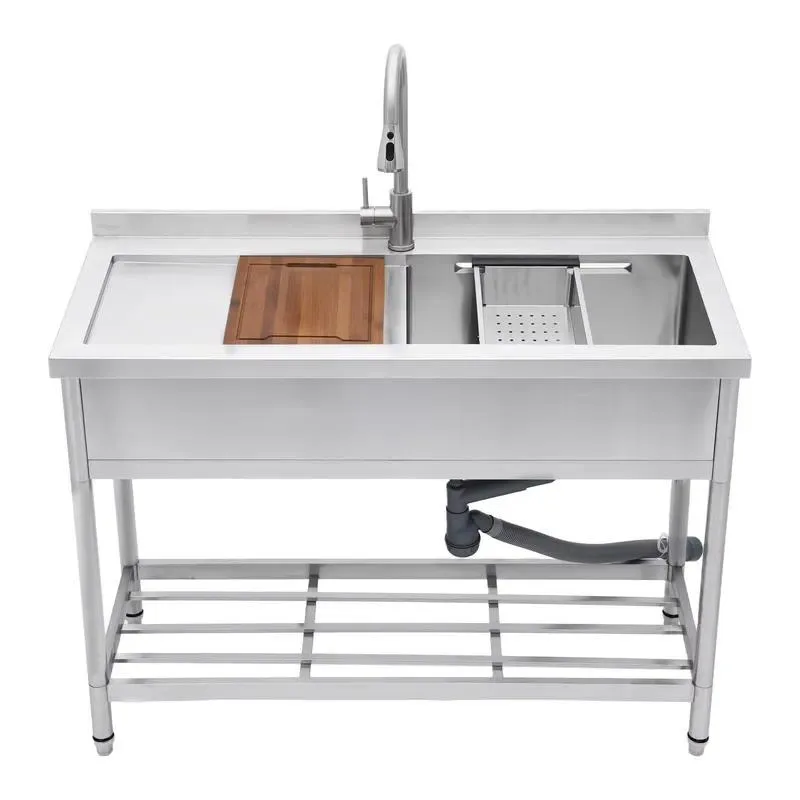 for US Shipped Independent Kitchen Sink Stainless Steel Hot and Cold Water Pipe Storage Rack Garage Multifunctional Outdoor