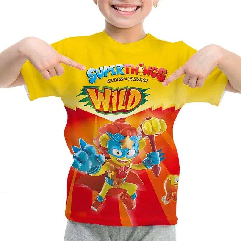 New SuperThings MUTANT BATTLE Kids T Shirt Cartoon Print Boy Girls Men Summer Tops Superzings O-Neck Tees Children Short Sleeve