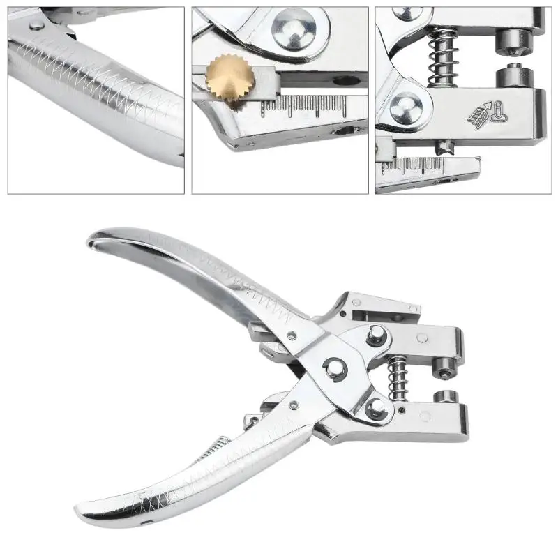 

5mm Metal Eyelet Kit with Pliers-Leather Punching Tool Set for Belts/Bags/Shoes,Easy-Squeeze Hand Press for Crafting & Repairs