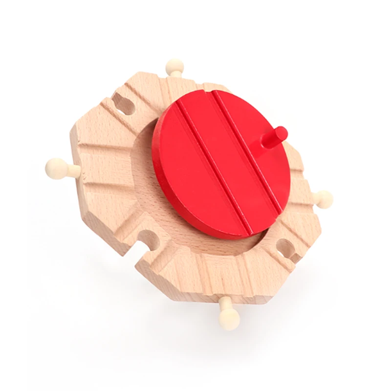 Accessori per binari per giradischi a otto vie Treno in legno Giocattoli per binari per bambini Compatibile in plastica Giocattoli per ragazzi in legno Regali X7