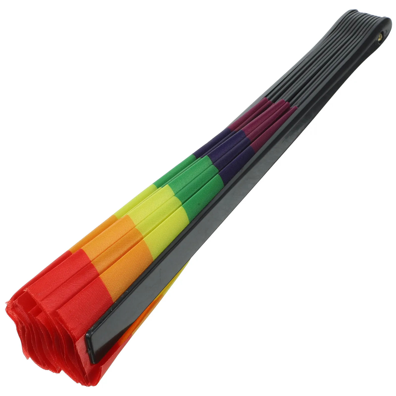 

Plastic Rainbow Hand Fan Folding Fan Colorful for Stage Dance Performance Decorative Party Prop Dance Folding Fans