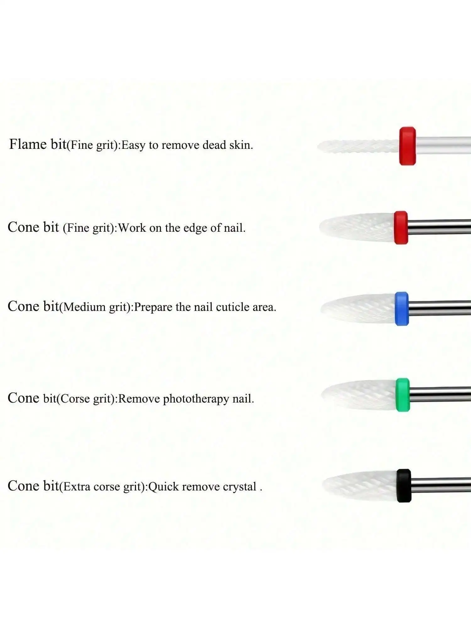 10 قطعة قاطعة المطحنة السيراميك مسمار لقمة ثقب الملفات الكهربائية مانيكير عدة إهاب إزالة لدغ هلام البولندية أدوات اكسسوارات #6
