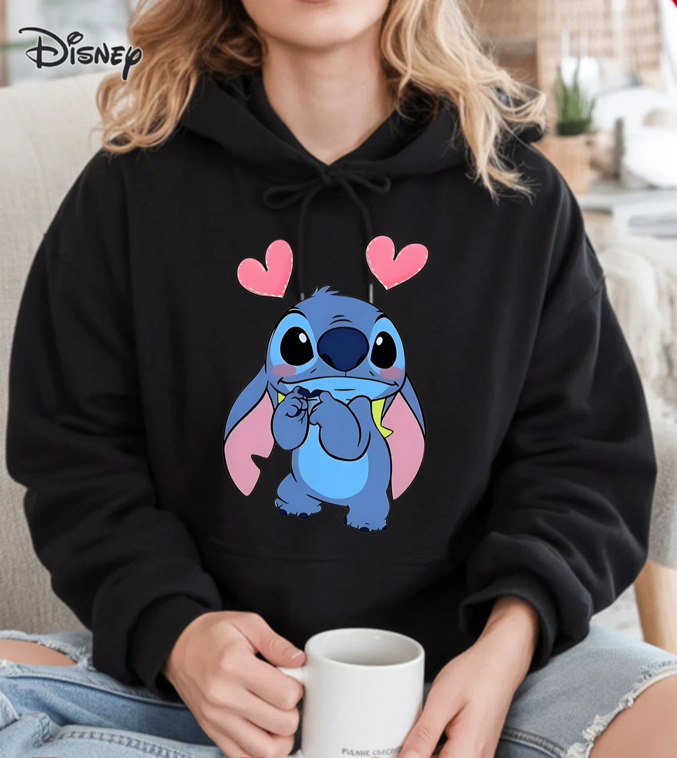 

Толстовки с капюшоном Disney Stitch, модная уличная одежда большого размера, толстовки унисекс, осенне-зимние флисовые повседневные универсальные толстовки
