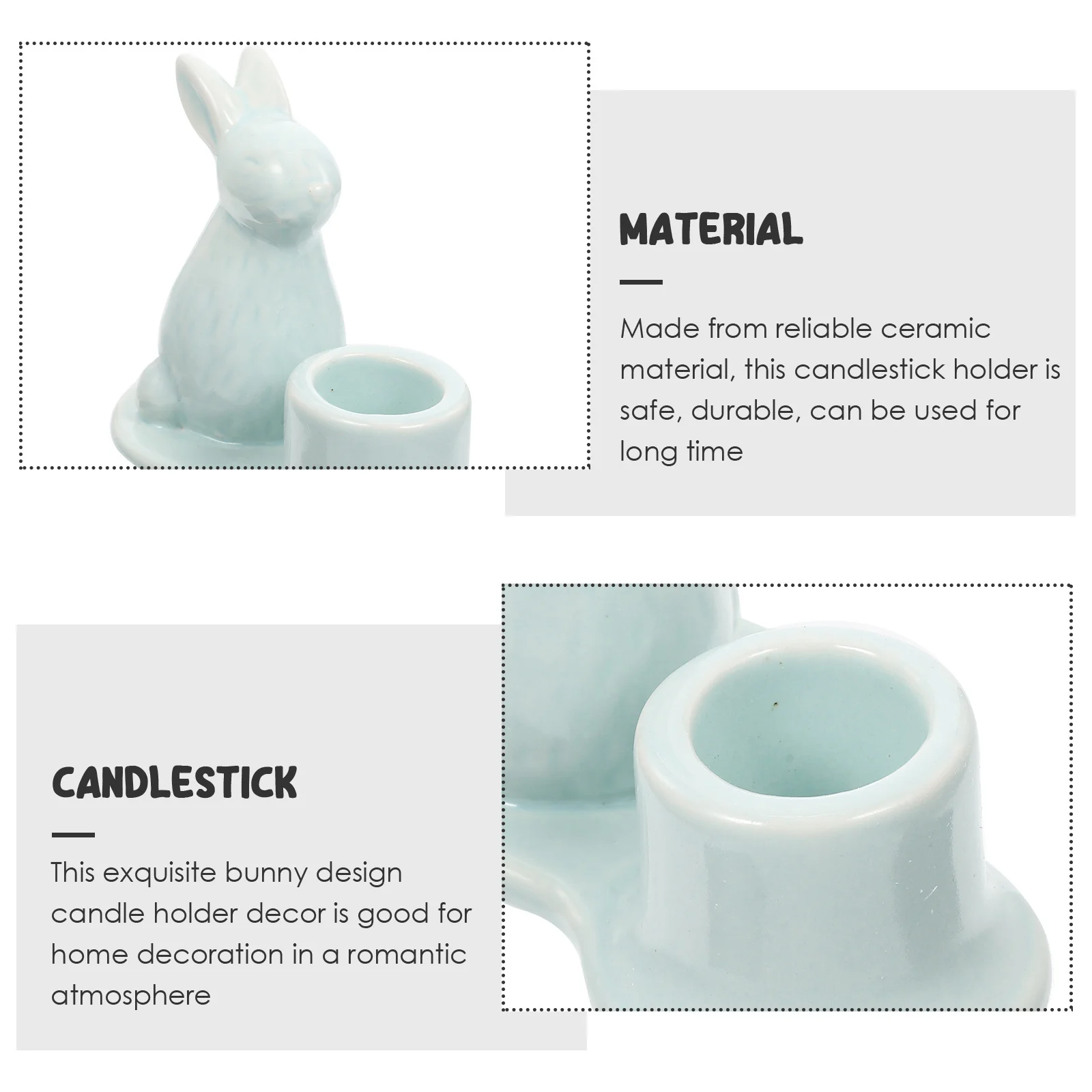 

Bunny Holder Ceramic Rabbit Candlestick Decorative Table Centerpiece Home Desktop Decor Romantic Festival Party