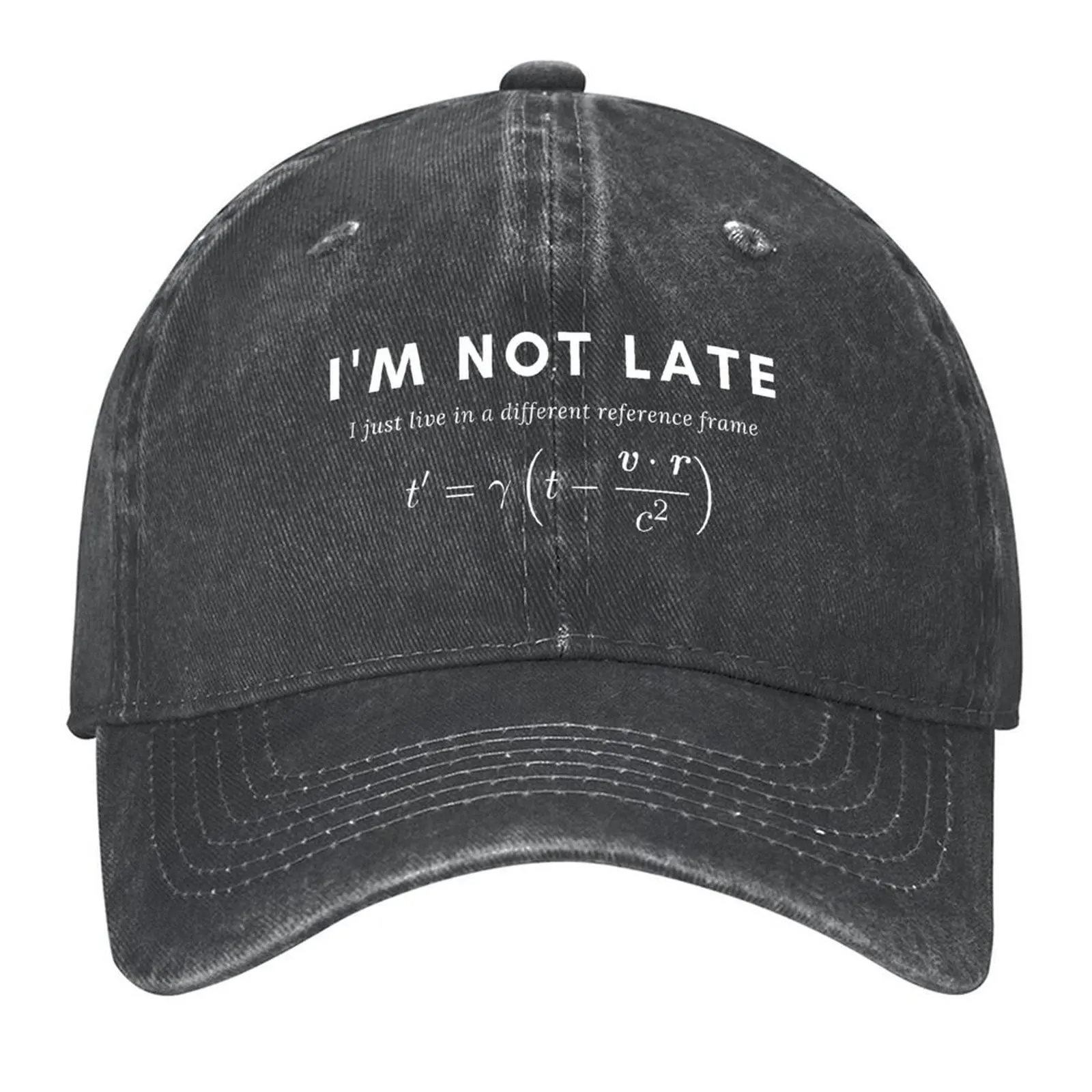 

I'm not late (White) - Relativity - Physics Baseball Cap men's big size hat Trucker Cap Cosplay Beach For Man Women's