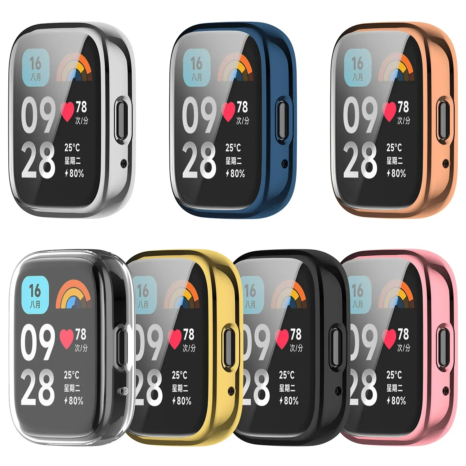 TPU Soft Silicone Case Glass For Redmi Watch 3 Active 3 Lite Smart Watchband Screen Protector Cover for Xiaomi Redmi Watch 3Lite
