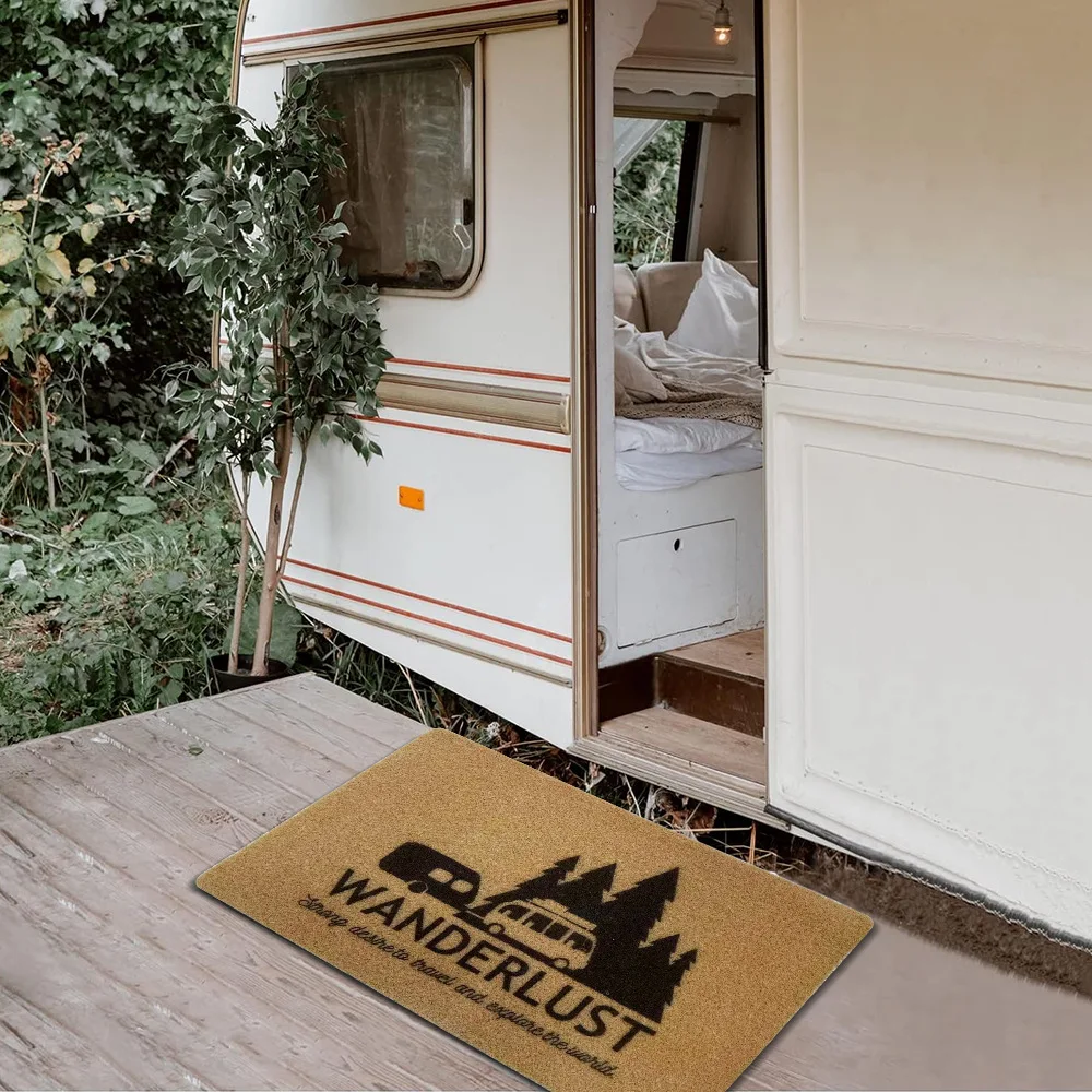 Imitation Coconut Palm Foot Mat Flannel Diamond Grid Shaped Entrance Anti Slip Rug Remove Dust and Rub Against The Soil Carpet