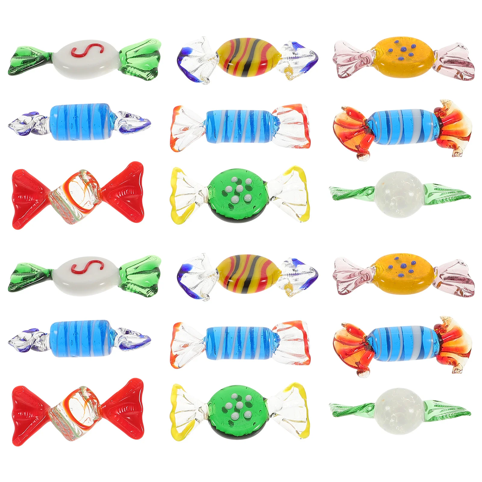 Szklane ozdoby cukierkowe 12 szt. Ręcznie robione dekoracje na imprezy, wesela, Boże Narodzenie, rekwizyty cukierkowe, rękodzieło, artykuły świąteczne, ozdoby.