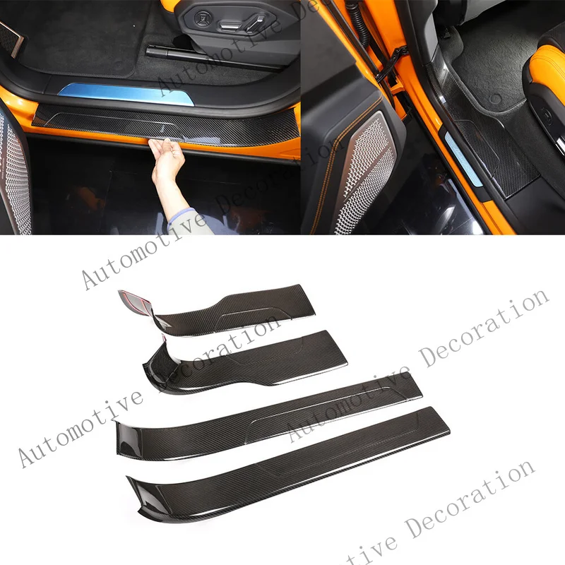 Z+ Carbon Fiber Sticker Door Sill Protector Door Step For Lamborghini Urus 18-23